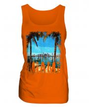 Miami Grunge Print Ladies Vest