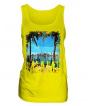 Miami Grunge Print Ladies Vest