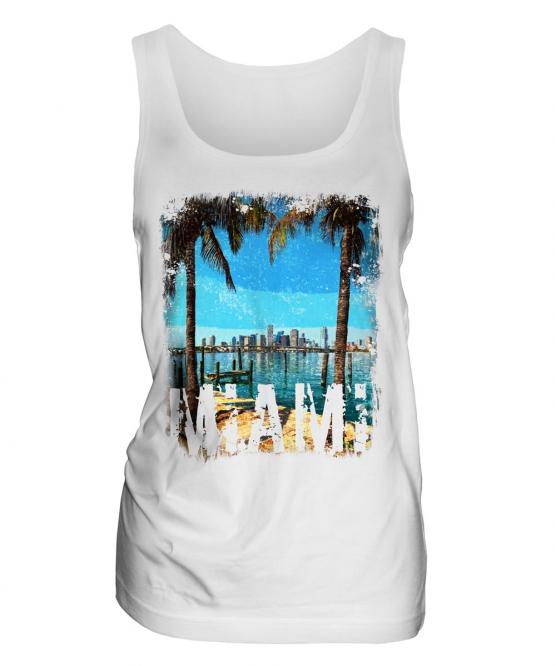 Miami Grunge Print Ladies Vest