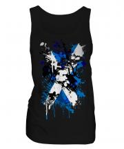 Scotland Flag Abstract Print Ladies Vest