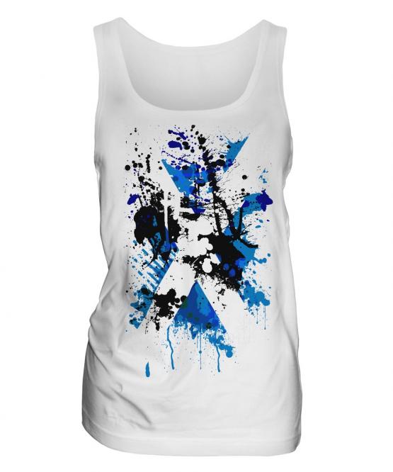 Scotland Flag Abstract Print Ladies Vest