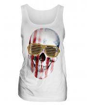 Stars And Stripes Skull Ladies Vest