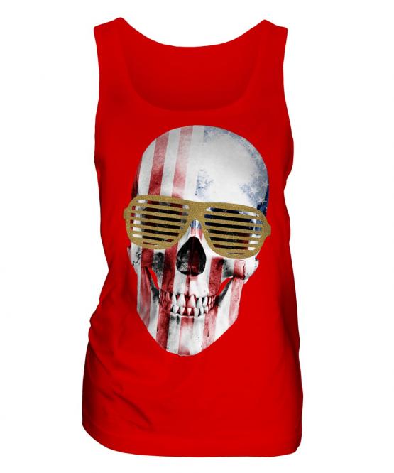 Stars And Stripes Skull Ladies Vest