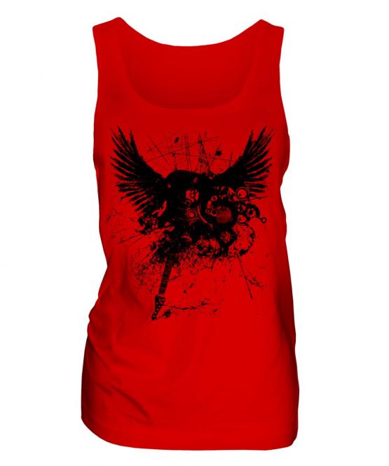 Grunge Guitar Tattoo Ladies Vest