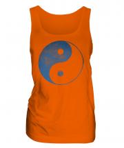 Yin Yang Distressed Print Ladies Vest