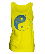 Yin Yang Distressed Print Ladies Vest