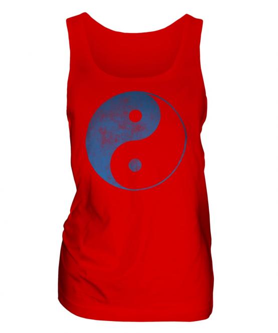 Yin Yang Distressed Print Ladies Vest