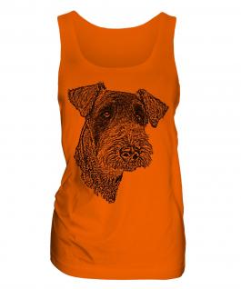 Airedale Terrier Sketch Ladies Vest