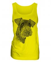 Airedale Terrier Sketch Ladies Vest