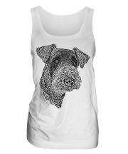 Airedale Terrier Sketch Ladies Vest