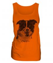 Border Collie Sketch Ladies Vest