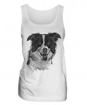 Border Collie Sketch Ladies Vest