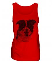 Border Collie Sketch Ladies Vest