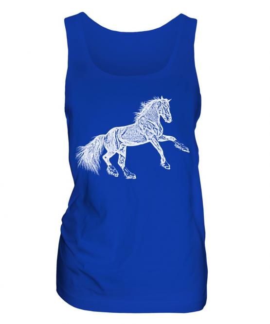 Rearing Horse Sketch Ladies Vest