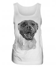 American Bulldog Sketch Ladies Vest