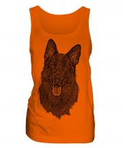 German Shepherd / Alsation Sketch Ladies Vest