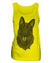 German Shepherd / Alsation Sketch Ladies Vest