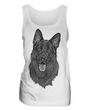 German Shepherd / Alsation Sketch Ladies Vest