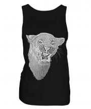 Lioness Roaring Sketch Ladies Vest