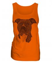 Staffordshire Terrier Sketch Ladies Vest