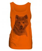 Akita Inu Sketch Ladies Vest