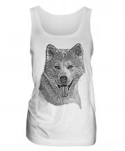Akita Inu Sketch Ladies Vest