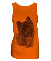 American Akita Sketch Ladies Vest