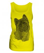 American Akita Sketch Ladies Vest