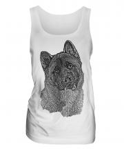 American Akita Sketch Ladies Vest