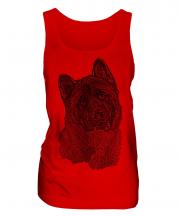 American Akita Sketch Ladies Vest