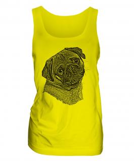 Pug Sketch Ladies Vest