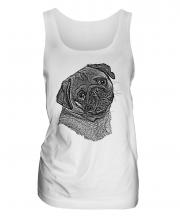 Pug Sketch Ladies Vest