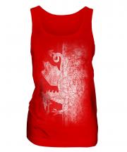Welsh Flag Faded Print Ladies Vest