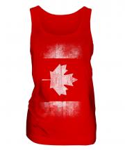 Canadian Flag Faded Print Ladies Vest