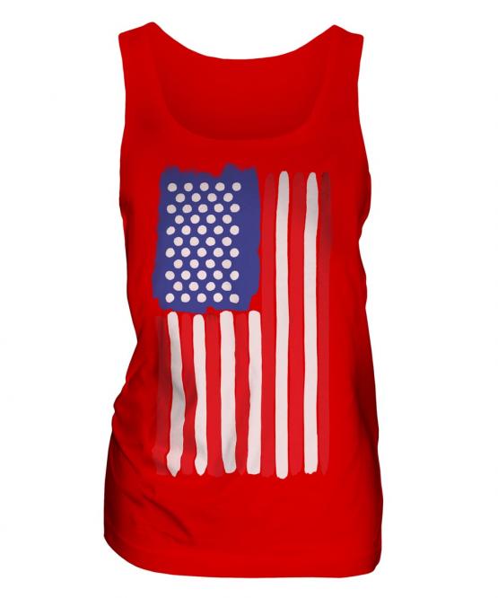 Stars And Stripes Painted Flag Ladies Vest