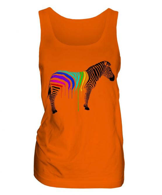 Rainbow Painted Zebra Ladies Vest