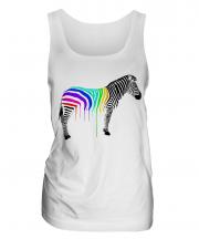 Rainbow Painted Zebra Ladies Vest