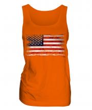 Stars And Stripes Distressed Flag Ladies Vest