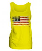 Stars And Stripes Distressed Flag Ladies Vest