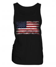 Stars And Stripes Distressed Flag Ladies Vest