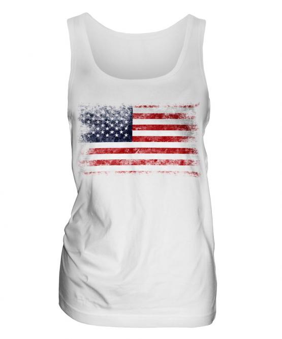 Stars And Stripes Distressed Flag Ladies Vest