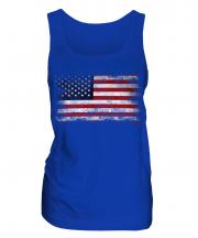 Stars And Stripes Distressed Flag Ladies Vest