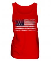 Stars And Stripes Distressed Flag Ladies Vest