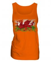 Wales Distressed Flag Ladies Vest