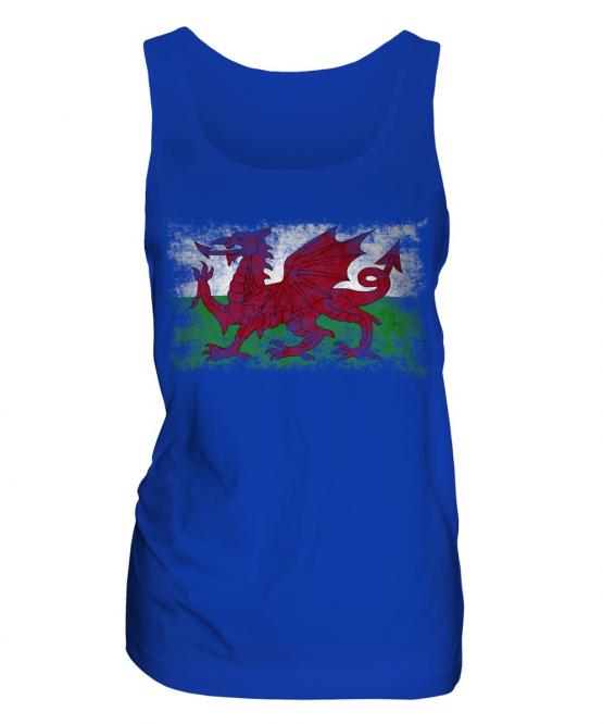 Wales Distressed Flag Ladies Vest