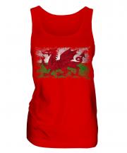 Wales Distressed Flag Ladies Vest