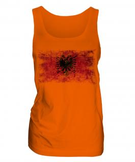 Albania Distressed Flag Ladies Vest