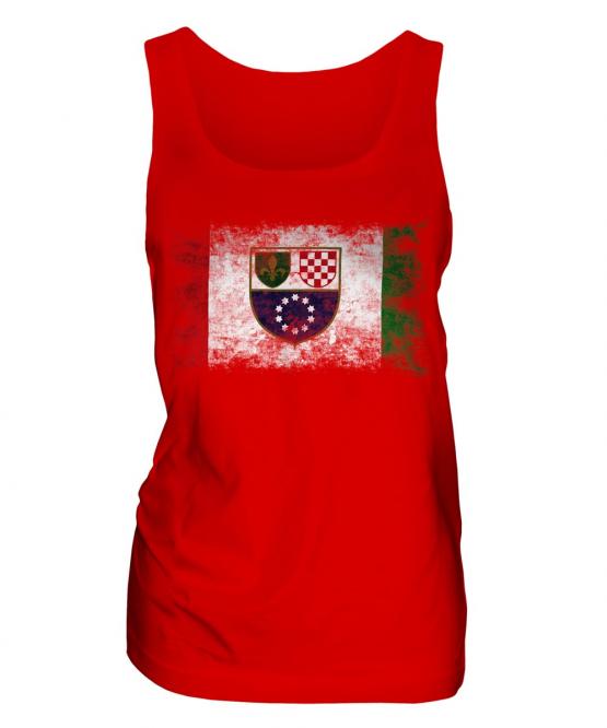 Bosnia And Herzegovina Federation Distressed Flag Ladies Vest