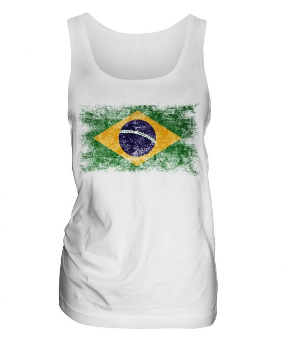 Brazil Distressed Flag Ladies Vest