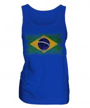 Brazil Distressed Flag Ladies Vest